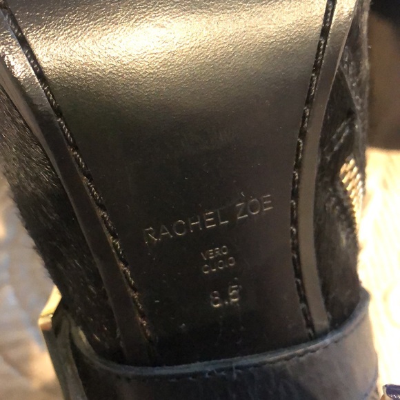 Rachel Zoe Hair Calf Leather Gorgeous Black Booties-Sz 8.5 - Picture 9 of 11
